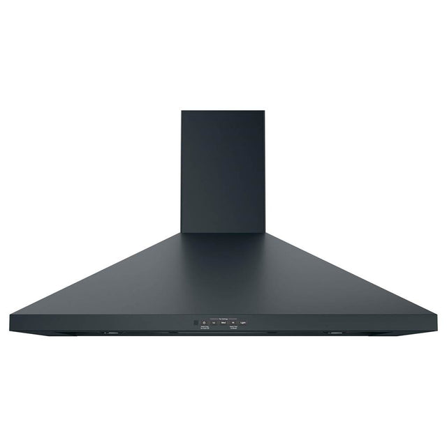 GE Appliances - GE 36'' Wall-Mount Pyramid Chimney Hood - Fingerprint Resistant Black Slate
