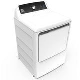 GE Appliances - 7.4 cu. ft. Capacity aluminized alloy drum Commercial Gas Dryer with Sensor Dry - White with Black