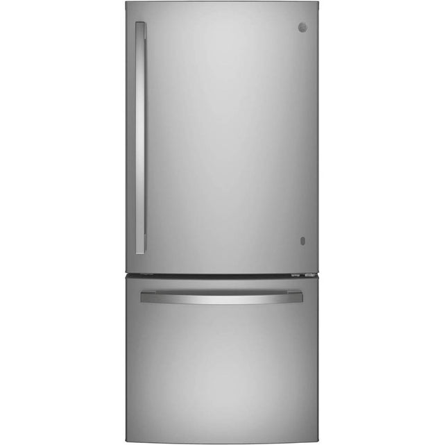 GE Appliances - ENERGY STAR 21.0 Cu. Ft. Bottom-Freezer Refrigerator - Stainless Steel