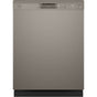 GE Appliances - Front Control with Plastic Interior Dishwasher with Sanitize Cycle and Dry Boost - Slate