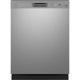 GE Appliances - Front Control with Plastic Interior Dishwasher with Sanitize Cycle and Dry Boost - Stainless Steel