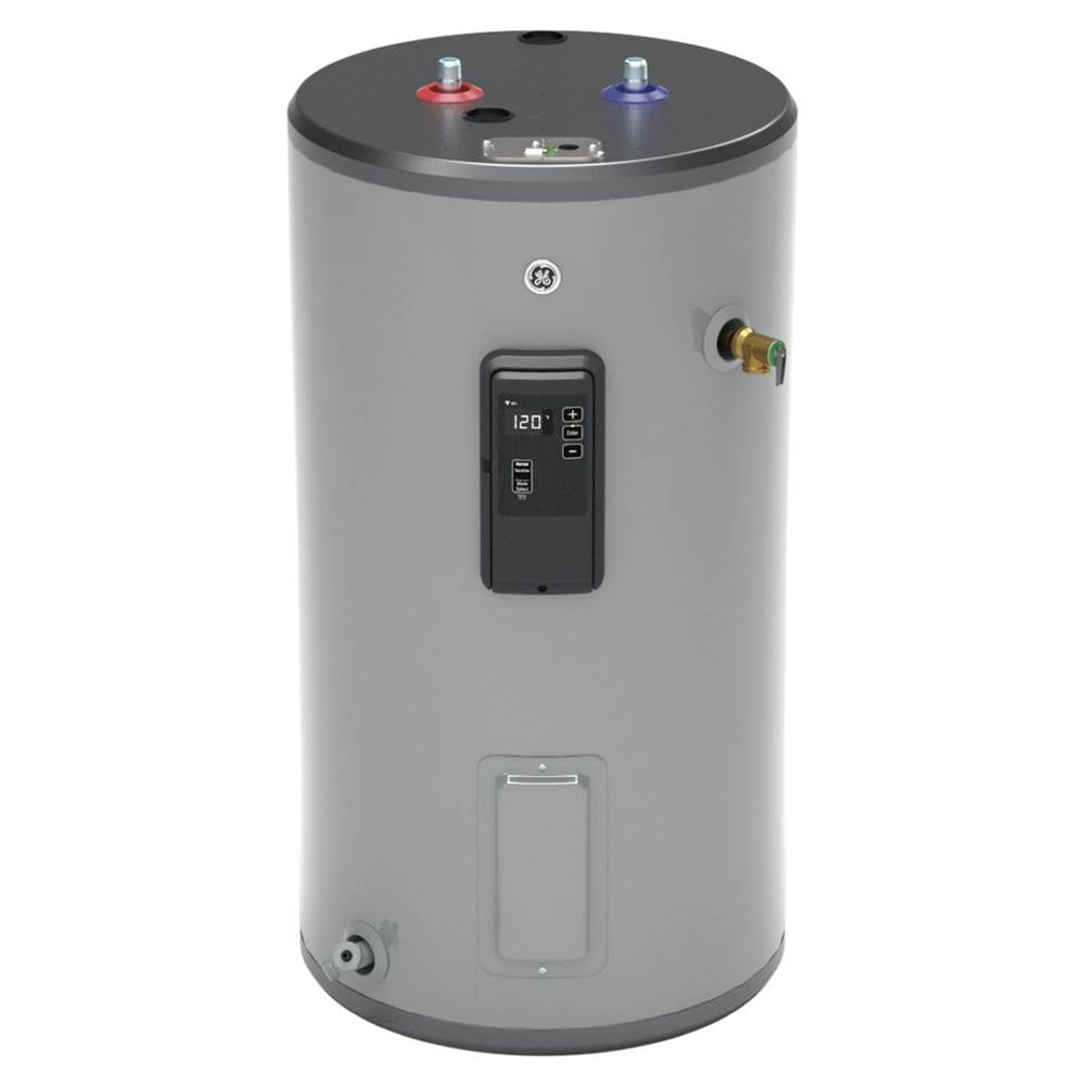 GE Appliances - Smart 30 Gallon Short Electric Water Heater - Gray