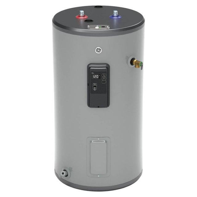 GE Appliances - Smart 30 Gallon Short Electric Water Heater - Gray