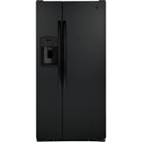 GE Appliances - ENERGY STAR 23.0 Cu. Ft. Side-By-Side Refrigerator - Black