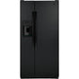 GE Appliances - ENERGY STAR 23.0 Cu. Ft. Side-By-Side Refrigerator - Black