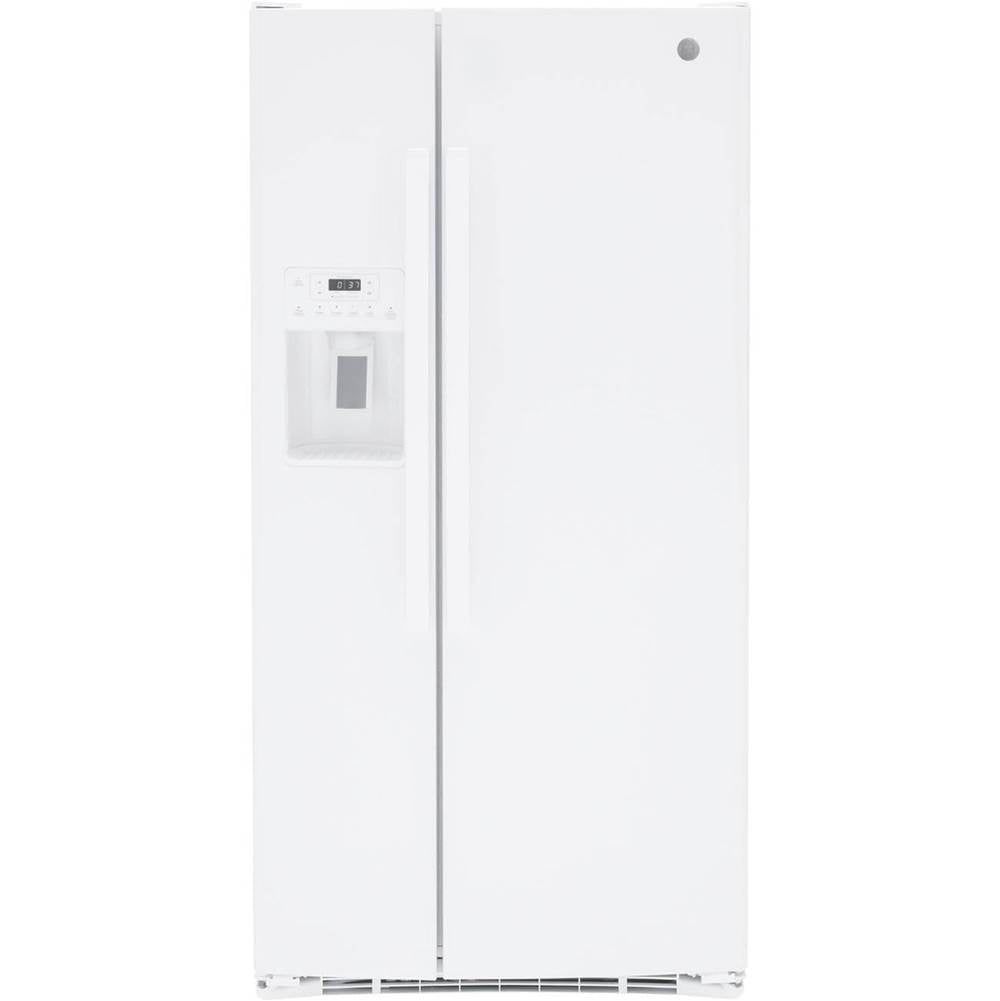 GE Appliances - ENERGY STAR 23.0 Cu. Ft. Side-By-Side Refrigerator - White
