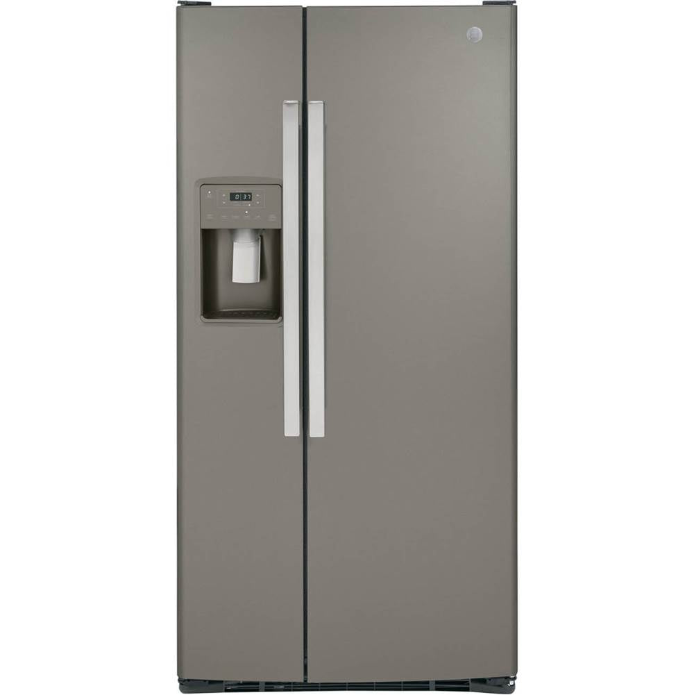 GE Appliances - 23.0 Cu. Ft. Side-By-Side Refrigerator - Slate