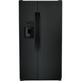 GE Appliances - 25.3 Cu. Ft. Side-By-Side Refrigerator - Black