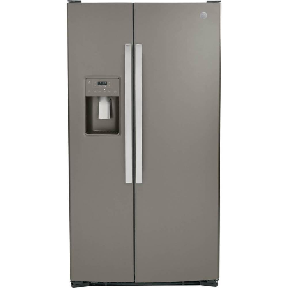 GE Appliances - 25.3 Cu. Ft. Side-By-Side Refrigerator - Slate