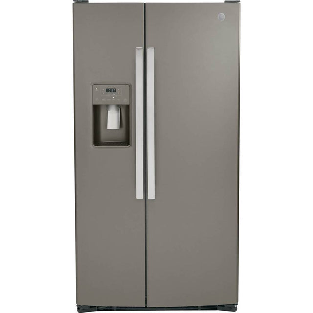 GE Appliances - 25.3 Cu. Ft. Side-By-Side Refrigerator - Slate