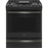 GE Appliances - 30'' Slide-In Front-Control Convection Gas Range with No Preheat Air Fry - Black Slate