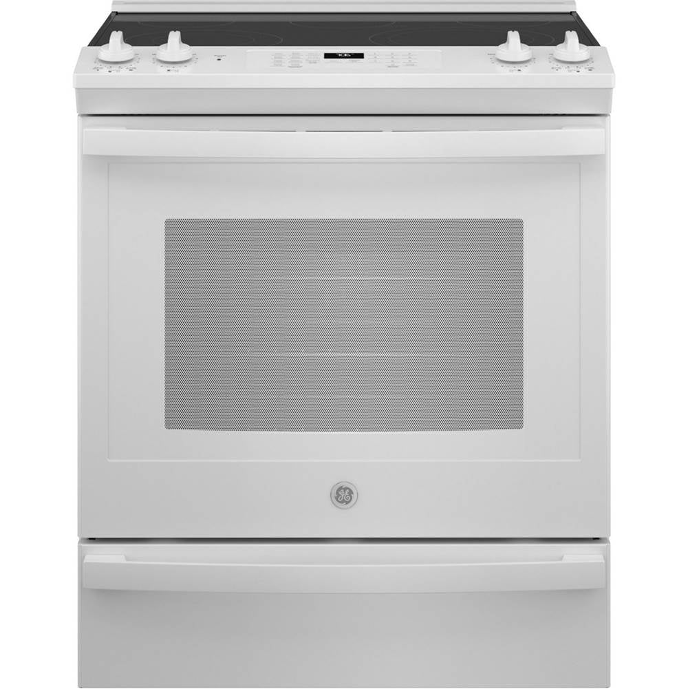 GE Appliances - 30'' Slide-In Electric Convection Ranwith No Preheat Air Fry - White