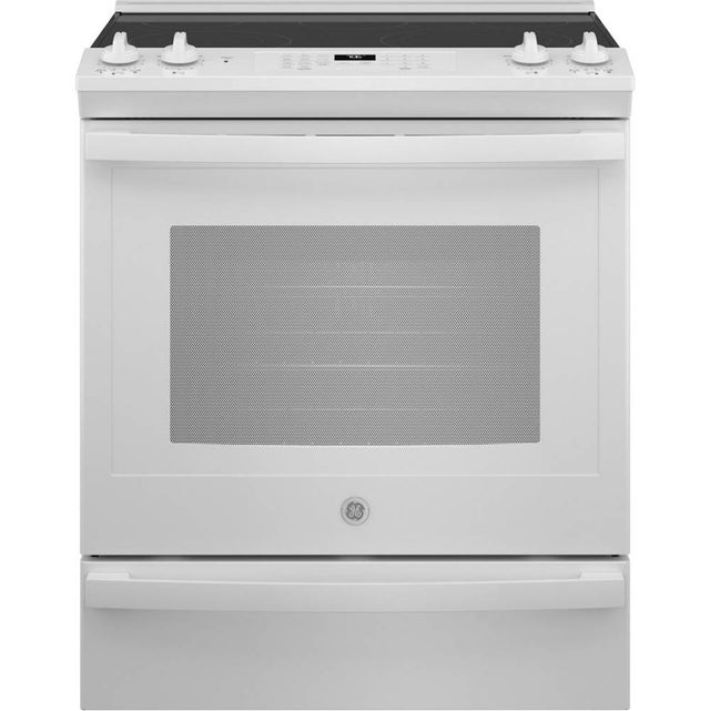GE Appliances - 30'' Slide-In Electric Convection Ranwith No Preheat Air Fry - White