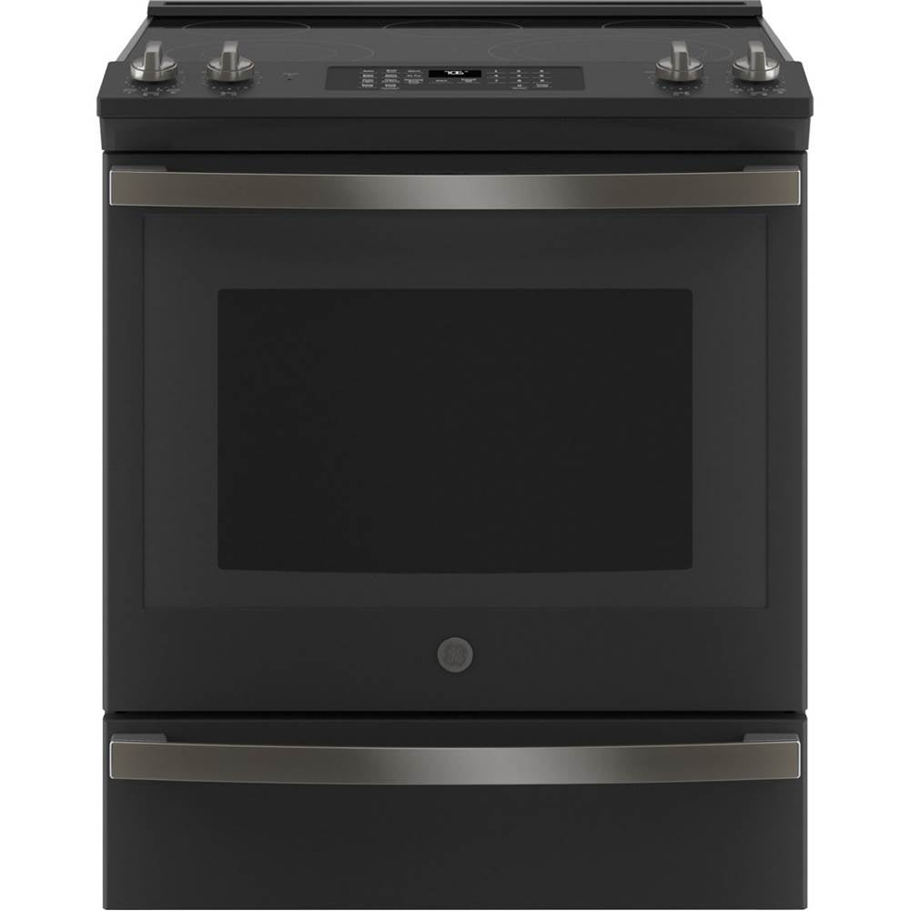 GE Appliances - 30'' Slide-In Electric Convection Ranwith No Preheat Air Fry - Black Slate