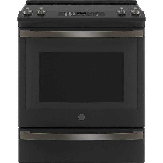 GE Appliances - 30'' Slide-In Electric Convection Ranwith No Preheat Air Fry - Black Slate