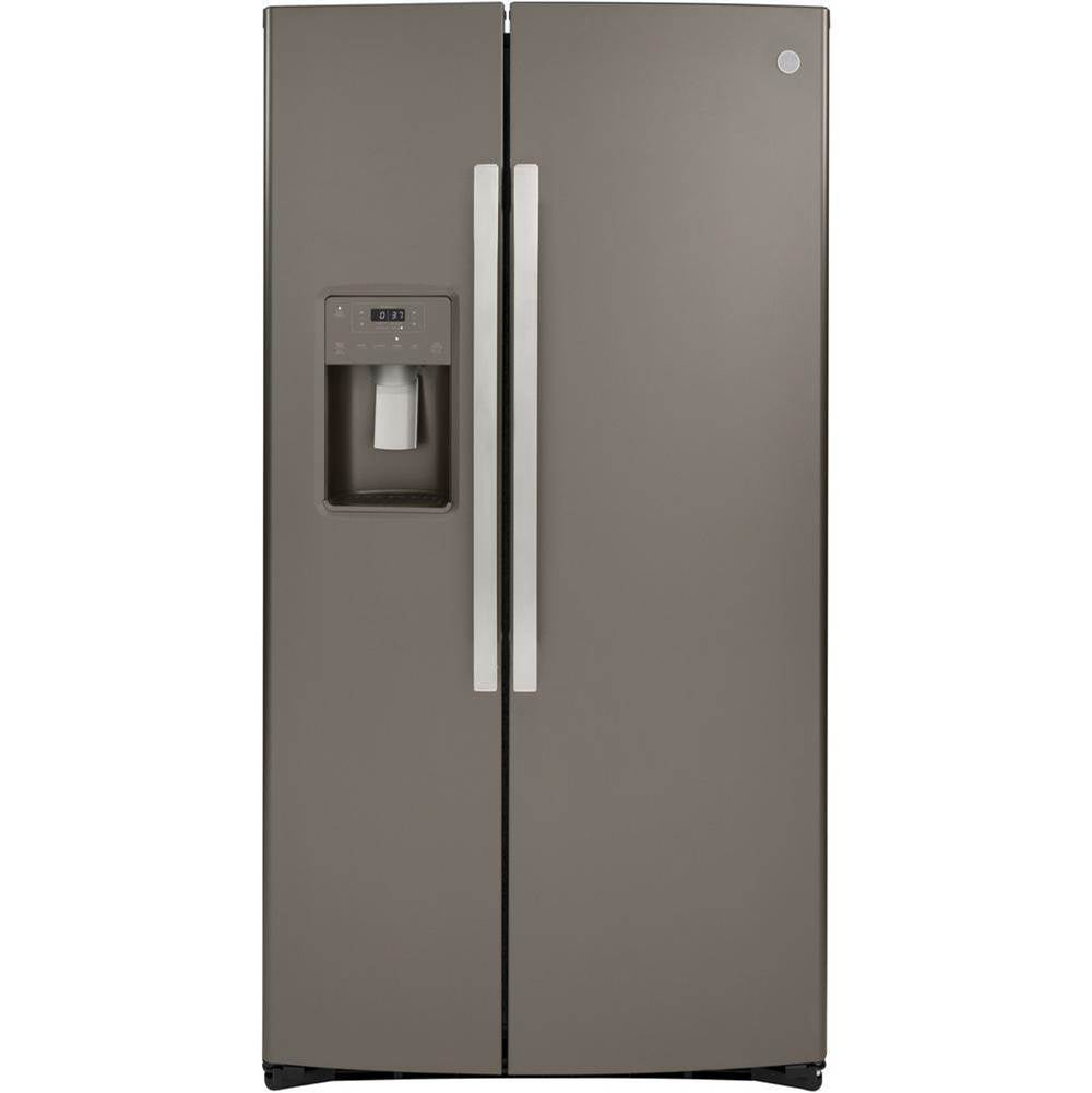 GE Appliances - GE 21.8 Cu. Ft. Counter-Depth Side-By-Side Refrigerator - Fingerprint Resistant Slate