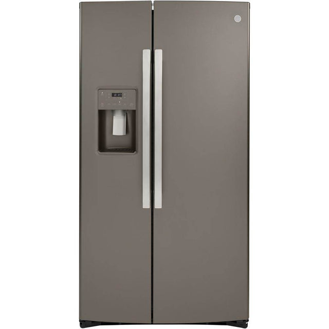 GE Appliances - GE 21.8 Cu. Ft. Counter-Depth Side-By-Side Refrigerator - Fingerprint Resistant Slate