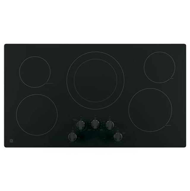 GE Appliances - GE 36'' Built-In Knob Control Electric Cooktop - Black