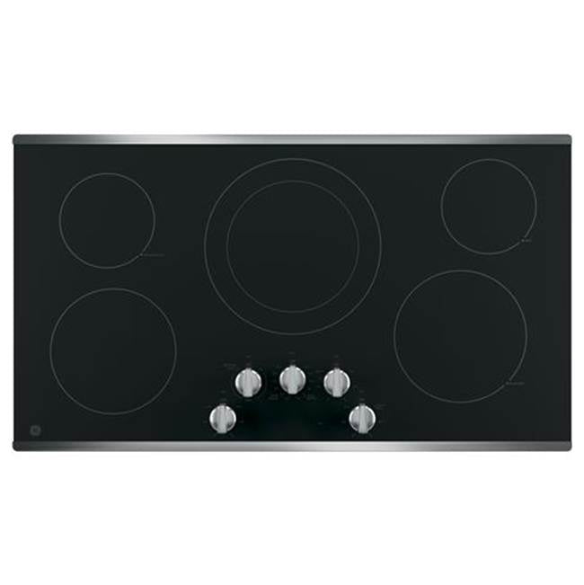 GE Appliances - GE 36'' Built-In Knob Control Electric Cooktop - Stainless Steel