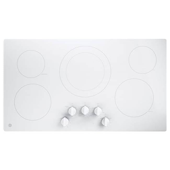 GE Appliances - GE 36'' Built-In Knob Control Electric Cooktop - White