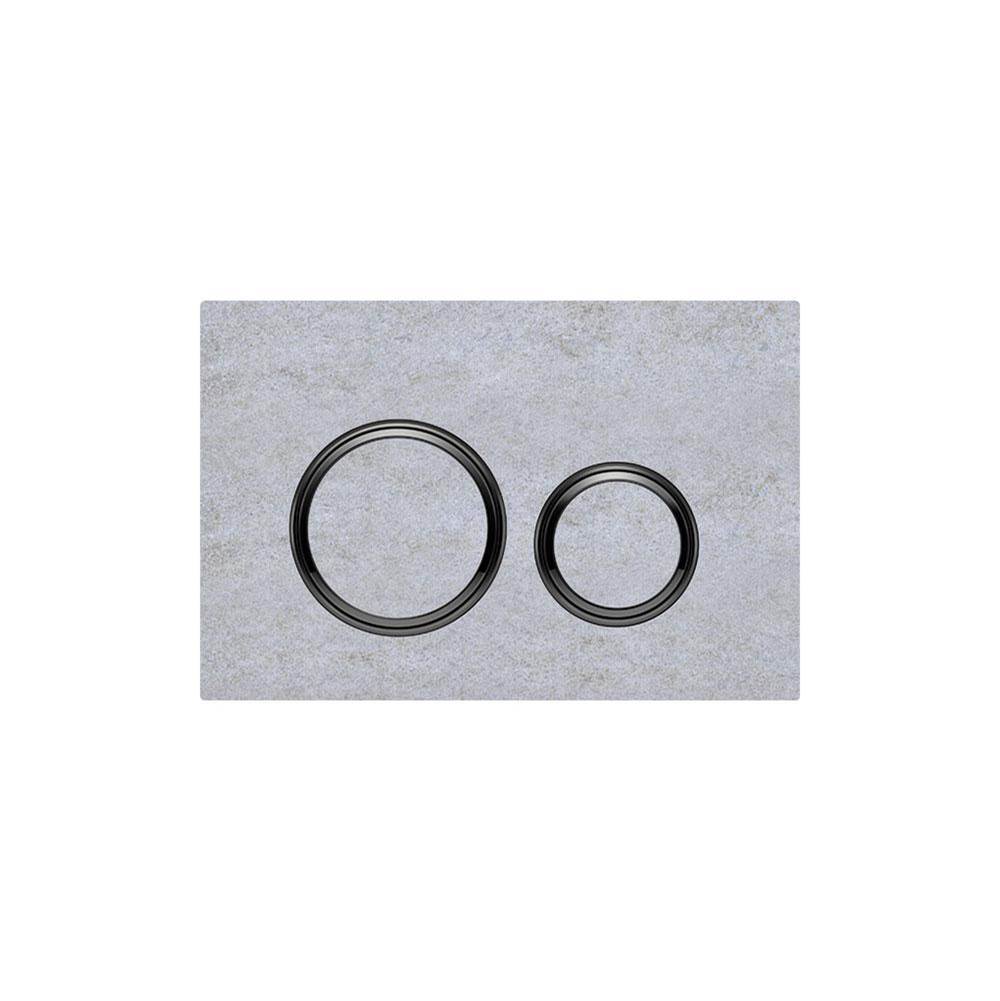 Geberit - Geberit actuator plate Sigma21 for dual flush, metal colour black chrome: black chrome, concrete look - Black Chrome, Cover Concrete Look