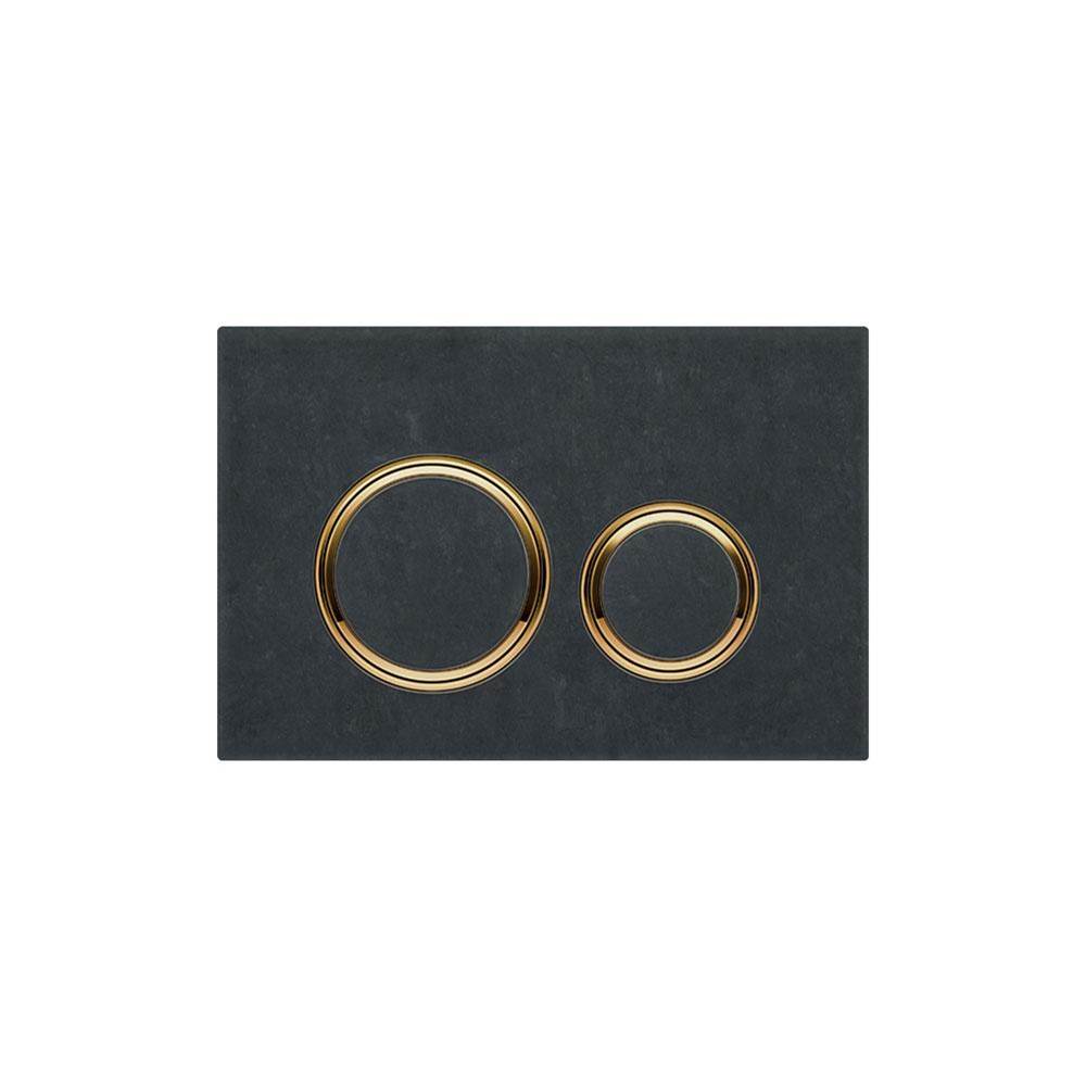 Geberit - Geberit actuator plate Sigma21 for dual flush, metal colour brass: brass, Mustang slate - Brass, Cover Mustang Slate