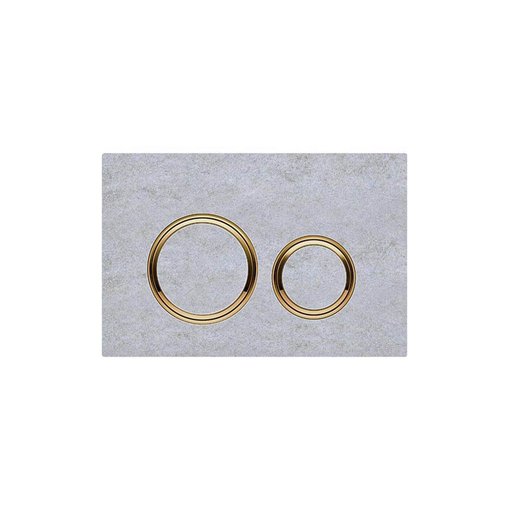 Geberit - Geberit actuator plate Sigma21 for dual flush, metal colour brass: brass, concrete look - Brass, Cover Concrete Look