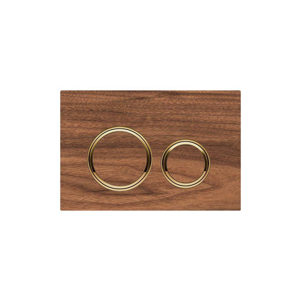 Geberit - Geberit actuator plate Sigma21 for dual flush, metal colour brass: brass, black walnut - Brass, Cover Black Walnut