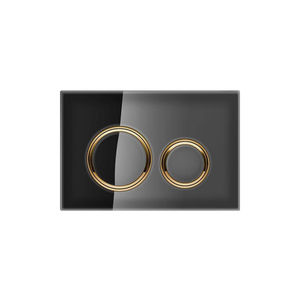 Geberit - Geberit actuator plate Sigma21 for dual flush, metal colour brass: brass, black - Brass, Cover Black
