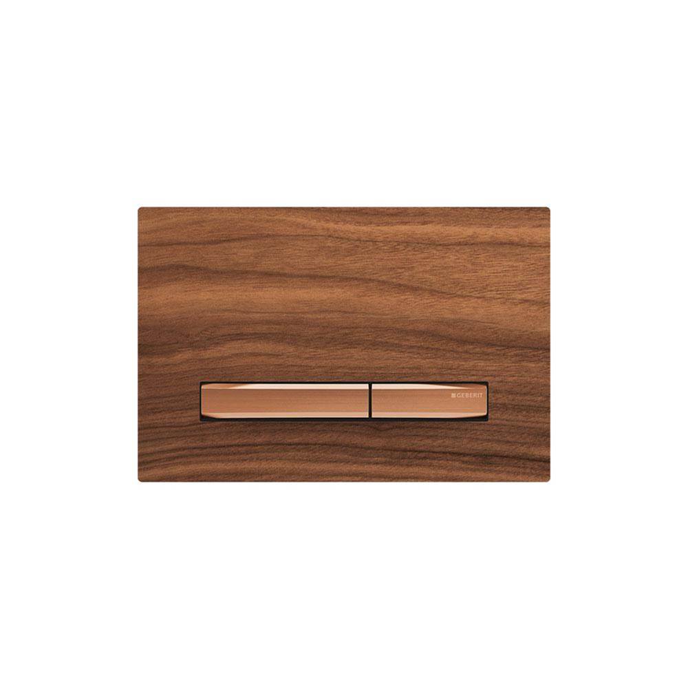 Geberit - Geberit actuator plate Sigma50 for dual flush, metal colour red gold: red gold, black walnut - Red Gold, Black Walnut