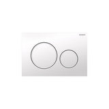 Geberit - Geberit actuator plate Sigma20 for dual flush: white, matt white - White, Design Rings: Matt White