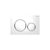 Geberit - Geberit actuator plate Sigma20 for dual flush: white matt coated, easy-to-clean coated, bright chrome-plated