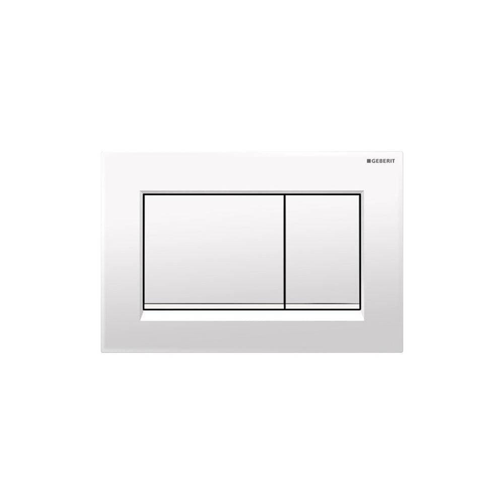 Geberit - Geberit actuator plate Sigma30 for dual flush: white, matt white - White, Design Stripes: Matt White