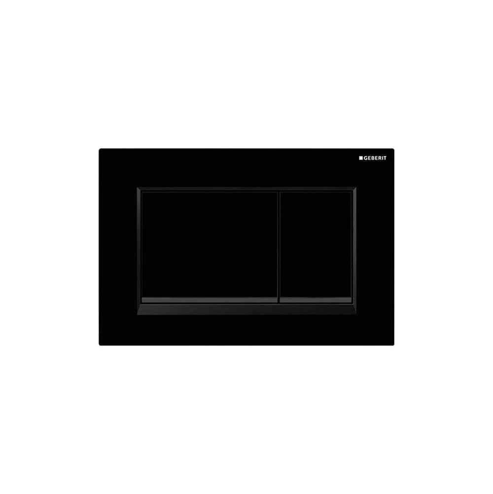 Geberit - Geberit actuator plate Sigma30 for dual flush: black, matt black - Black, Design Stripes: Matt Black