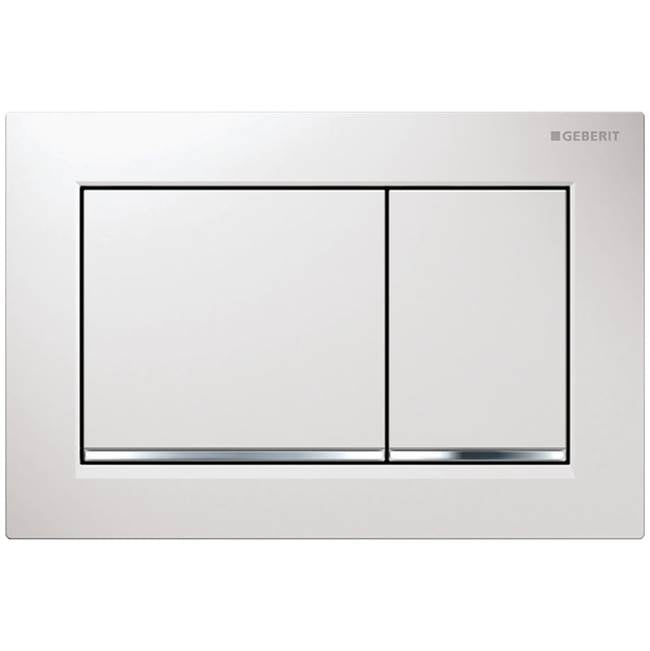 Geberit - Geberit actuator plate Omega30 for dual flush: white / bright chrome / white - Chrome