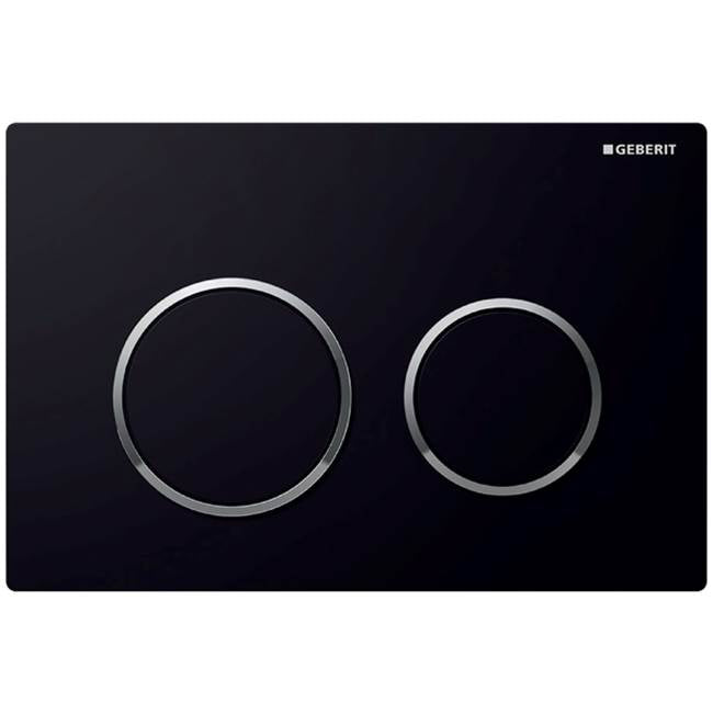 Geberit - Geberit actuator plate Omega20 for dual flush: black / bright chrome / black - Chrome