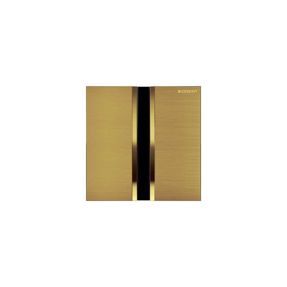 Geberit - Geberit urinal flush control with electronic flush actuation, mains operation, cover plate type 50: brass / brushed, easy-to-clean coated - Brass, Brushed,