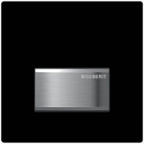 Geberit - Geberit urinal flush control with pneumatic flush actuation, actuator plate type 50: jet black RAL 9005