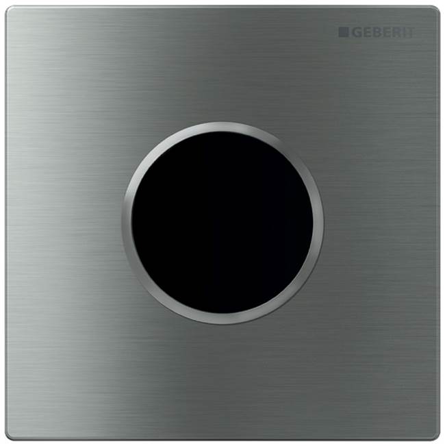 Geberit - Geberit urinal flush control with electronic flush actuation, mains operation, cover plate type 10: stainless steel brushed/polished/brushed - Stainless Steel
