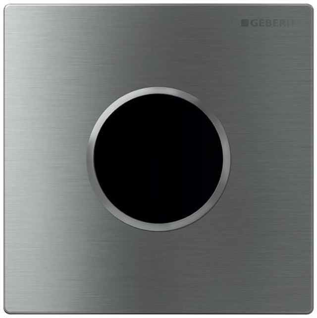 Geberit - Geberit urinal flush control with electronic flush actuation, mains operation, cover plate type 10: stainless steel brushed/polished/brushed - Stainless Steel