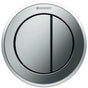 Geberit - Geberit remote flush actuation type 10, pneumatic, for dual flush, furniture actuator: bright chrome / matt chrome / bright chrome