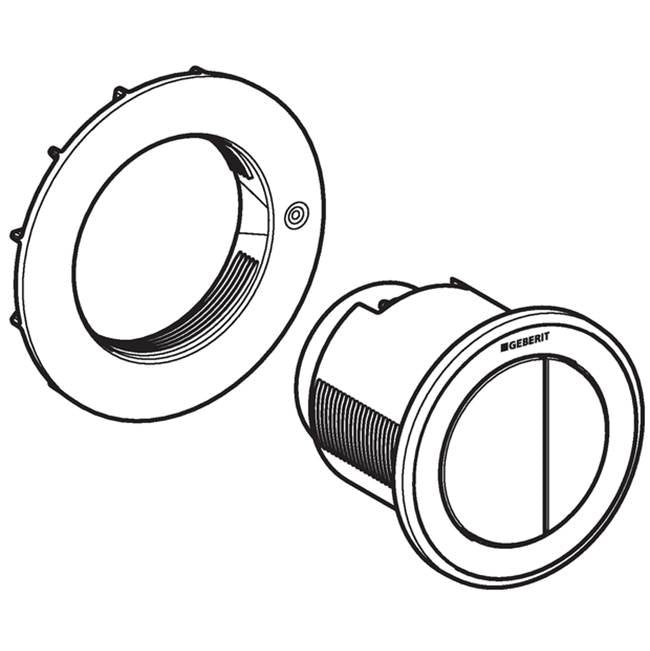 Geberit remote flush actuation type 10, pneumatic, for dual flush, furniture actuator: bright chrome / matt chrome / bright chrome