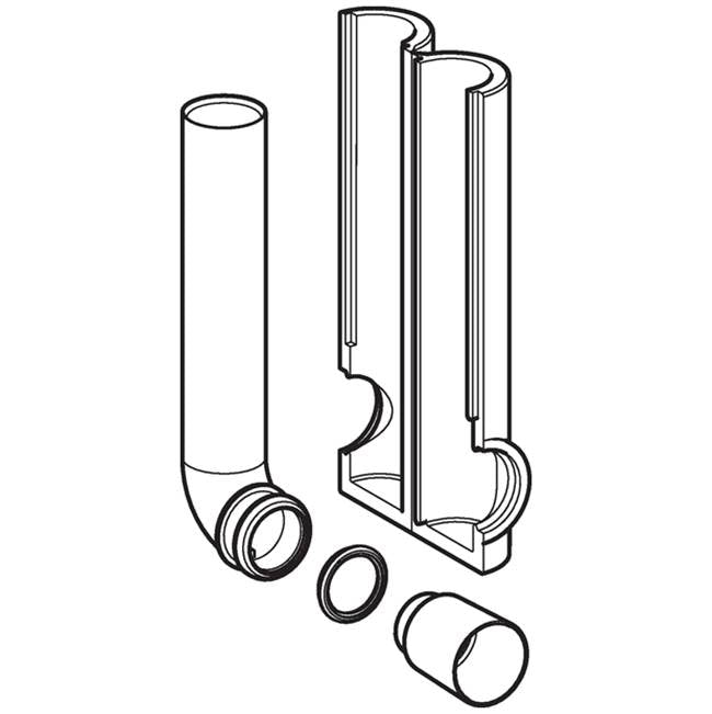 Geberit flush bend set 90 Degrees, insulated: d56mm black
