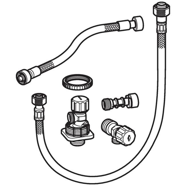 Bottom water supply connection set for Geberit Monolith sanitary module for WC, 101 cm
