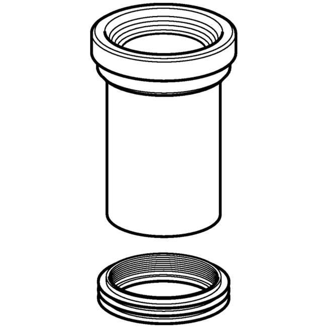Geberit straight connector with sleeve and lip seals: d110mm d1=120-125mm black