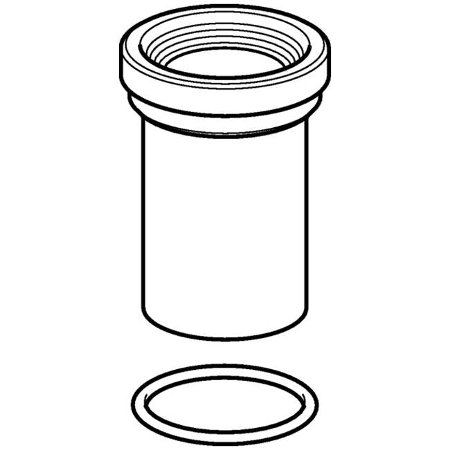 Geberit straight connector with sleeve and round cord ring: d110mm black