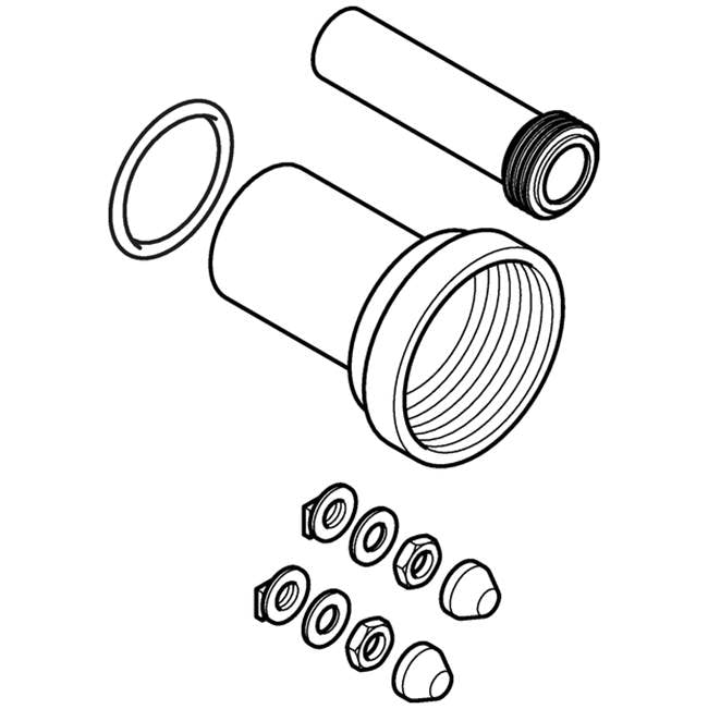 Geberit connection set for wall-hung WC, length 18.5 cm, with round cord ring: d90mm d1=45mm white alpine