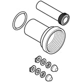 Geberit connection set for wall-hung WC, length 18.5 cm, with round cord ring: d90mm d1=45mm white alpine