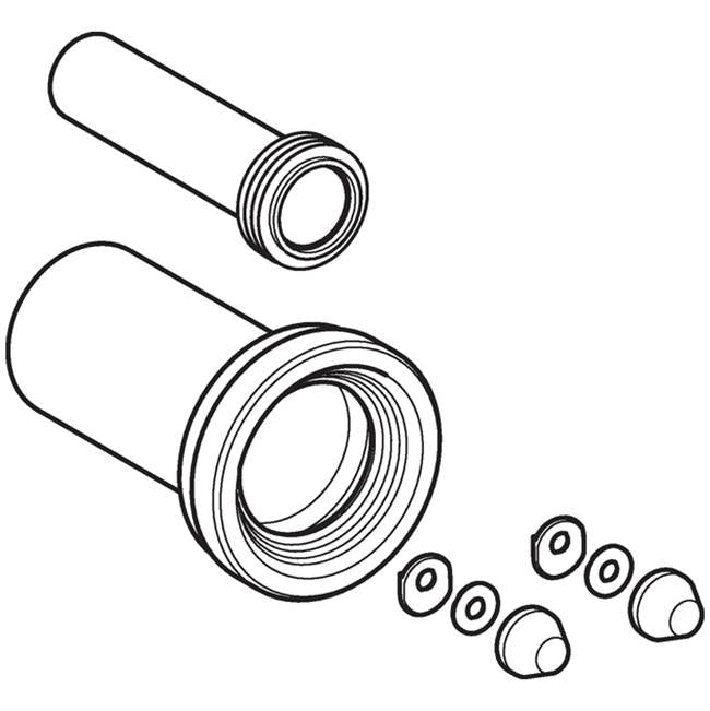 Geberit connection set for wall-hung WC, length 18.5 cm: d110mm d1=45mm white alpine