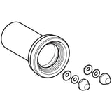 Geberit straight connector with sleeve and cover caps: d90mm matt chrome-plated